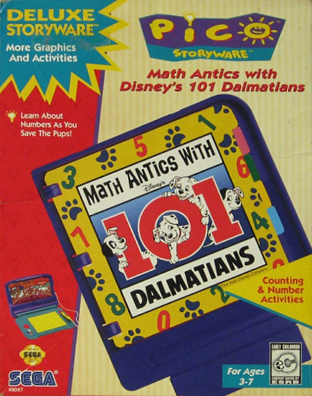 Math Antics with Disney's 101 Dalmatians box art for Sega Pico